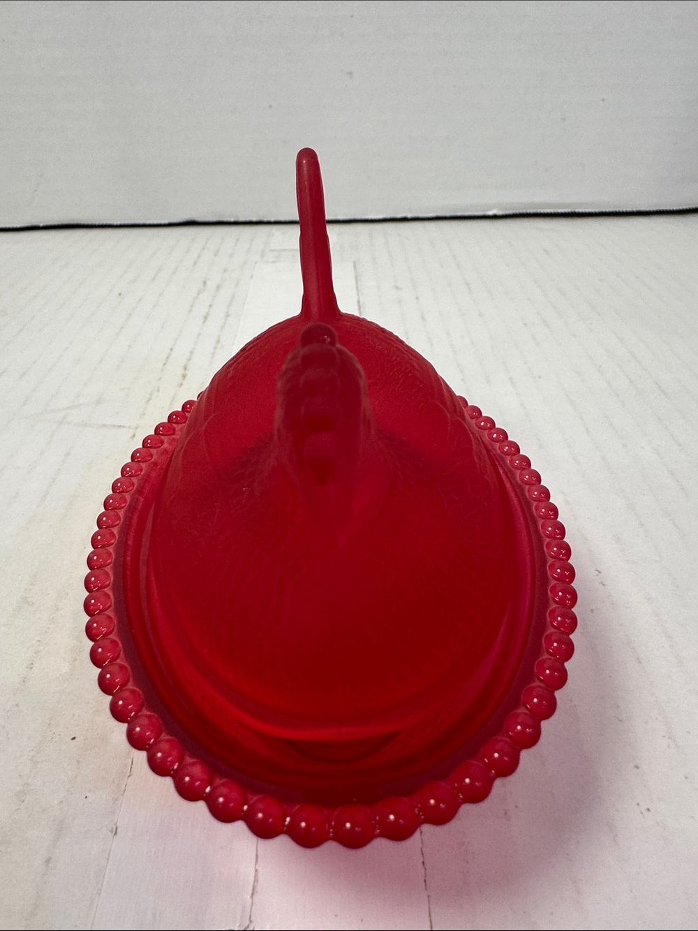 Red Decorative chicken Glass Covered Dish - Home Accents